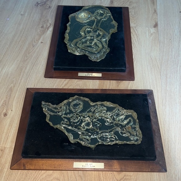 MCM Ice Art by Ervin H. Synek Mid Century Modern - Set of two - Picture 1 of 7